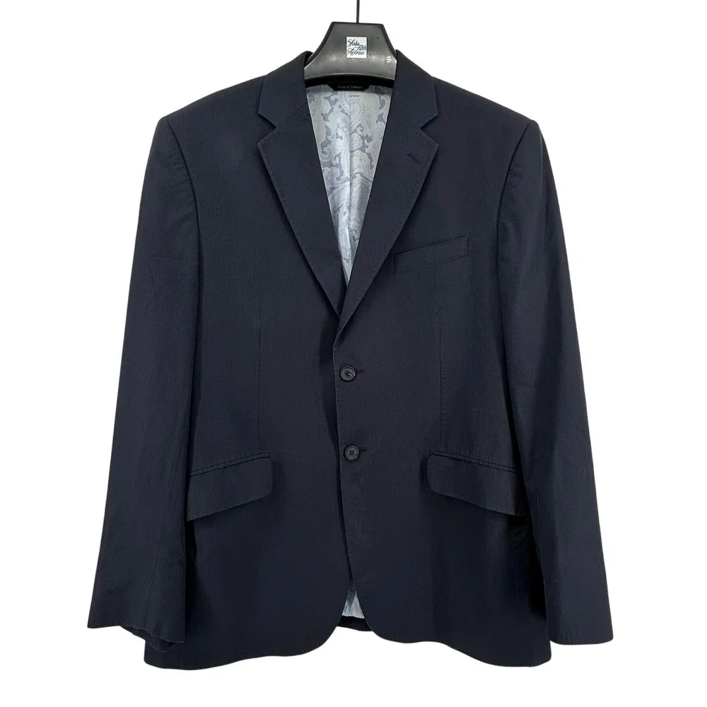 Banana‎ Republic Blazer Mens 42R Navy Blue Cotton Two Button Sport Coat